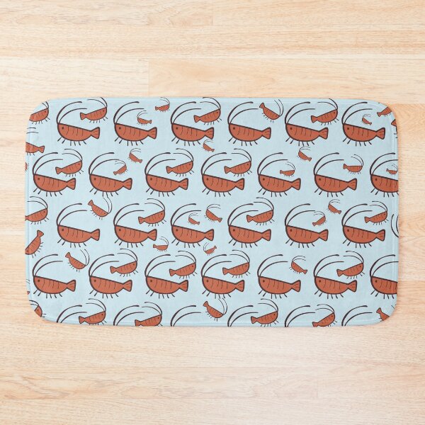 Gura's Cute Shrimp Pattern Bath Mat