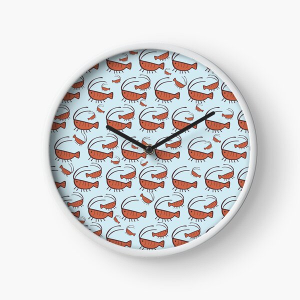 Gura's Cute Shrimp Pattern Clock