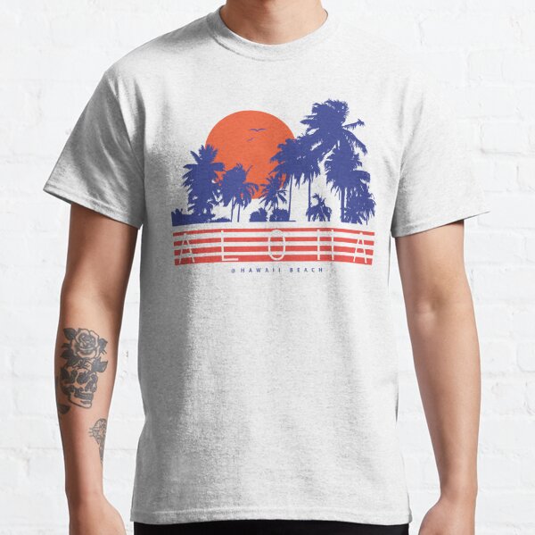 VINTAGE HAWAIIAN ALOHA RETRO SUNSET SUMMER TROPICAL BEACH ISLAND SOUVENIR GIFT Classic T-Shirt