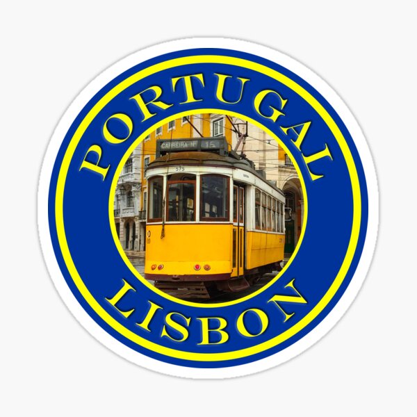 Aperçu de l'œuvre Portugal Tramway jaune de Lisbonne - Collection de timbres de passeport créée et vendue par Hermit's Journey.