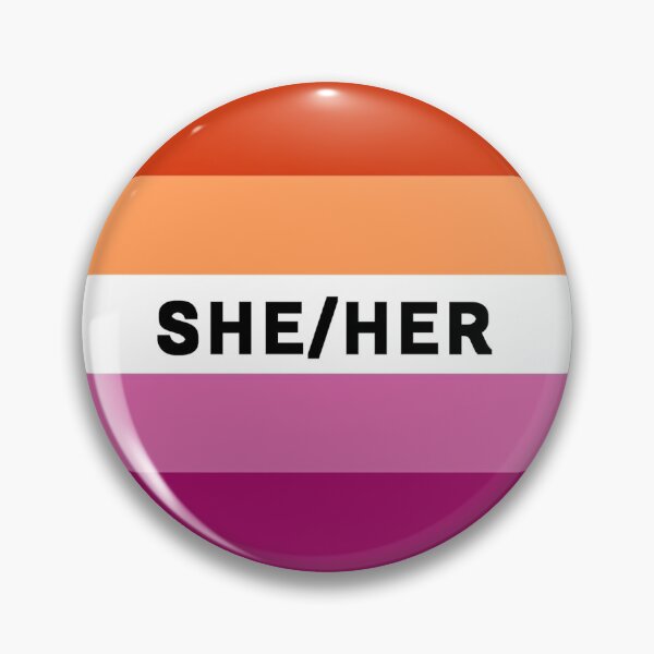 Item preview, She/Her Pronouns | Lesbian Pride Flag designed and sold by kaleidoink designs.