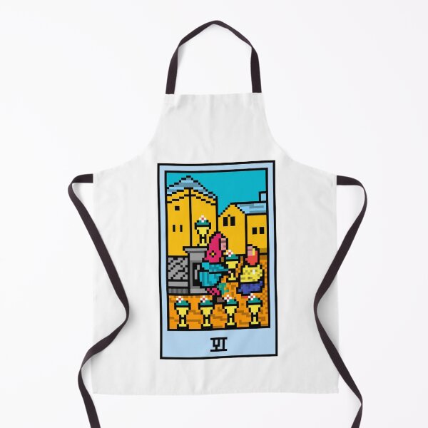 Item preview, Wait, is this pixel art tarot? White - Minor Arcana 'Six of Cups' (Design for T-shirt, stickers and other accessories) designed and sold by Pixel Waite.