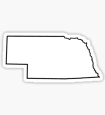 Nebraska - White Outline Sticker