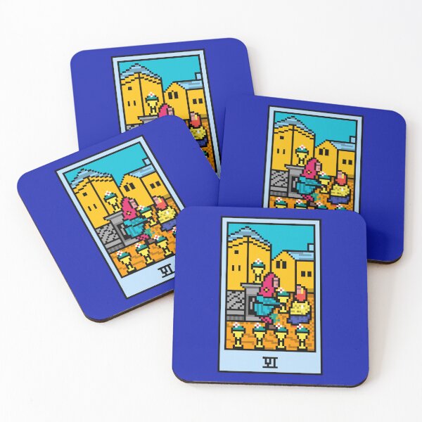 Item preview, Wait, is this pixel art tarot? Blue - Minor Arcana 'Six of Cups' (Design for T-shirt, stickers and other accessories) designed and sold by Pixel Waite.