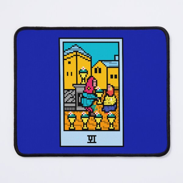 Item preview, Wait, is this pixel art tarot? Blue - Minor Arcana 'Six of Cups' (Design for T-shirt, stickers and other accessories) designed and sold by Pixel Waite.