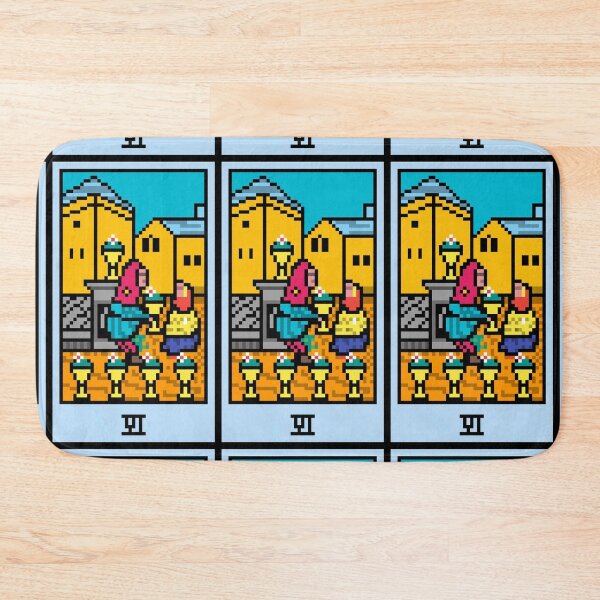 Item preview, Wait, is this pixel art tarot? Blue - Minor Arcana 'Six of Cups' (Design for T-shirt, stickers and other accessories) designed and sold by Pixel Waite.