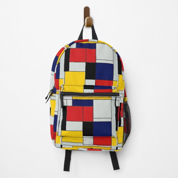 Item preview, Mondrian Cubist abstract composition White and Black blue,  red square abstract  designed and sold by SpArtk.
