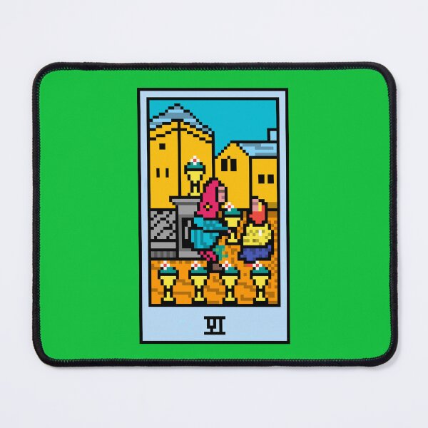 Item preview, Wait, is this pixel art tarot? Green - Minor Arcana 'Six of Cups' (Design for T-shirt, stickers and other accessories) designed and sold by Pixel Waite.