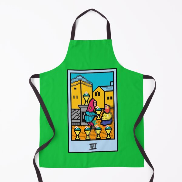 Item preview, Wait, is this pixel art tarot? Green - Minor Arcana 'Six of Cups' (Design for T-shirt, stickers and other accessories) designed and sold by Pixel Waite.