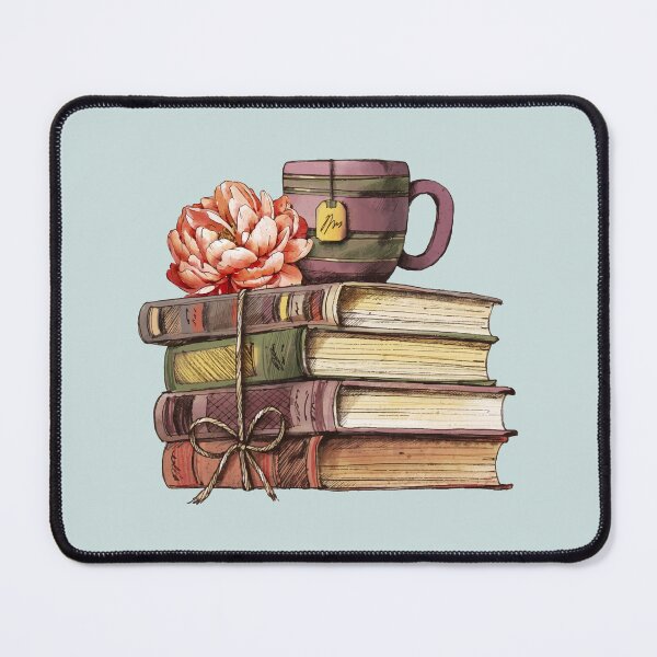 Item preview, Stacks of Books with Flower and Tea designed and sold by Alicia Chee.