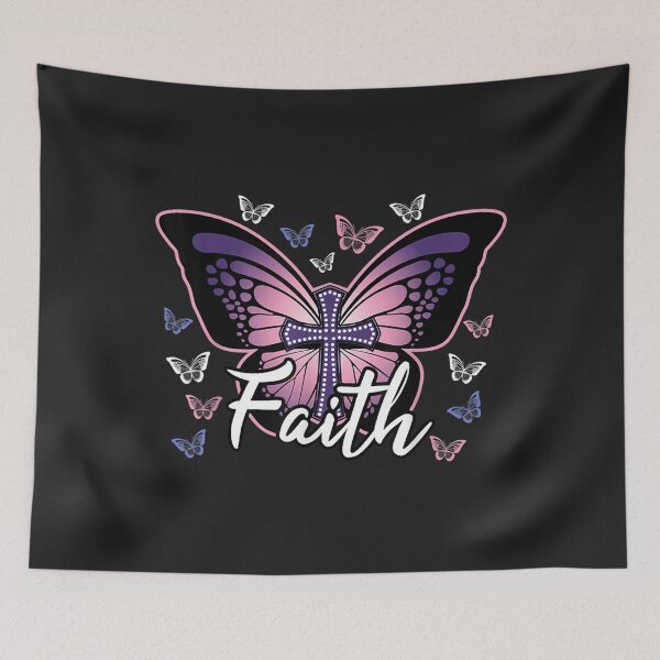 Item preview, Faith Cross Purple Butterflies Jesus Christian Believers TShirt89 designed and sold by virnmjan.