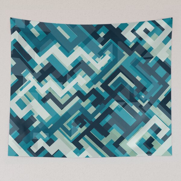 Item preview, Blue Techno Maze designed and sold by Vector Scout Lab.
