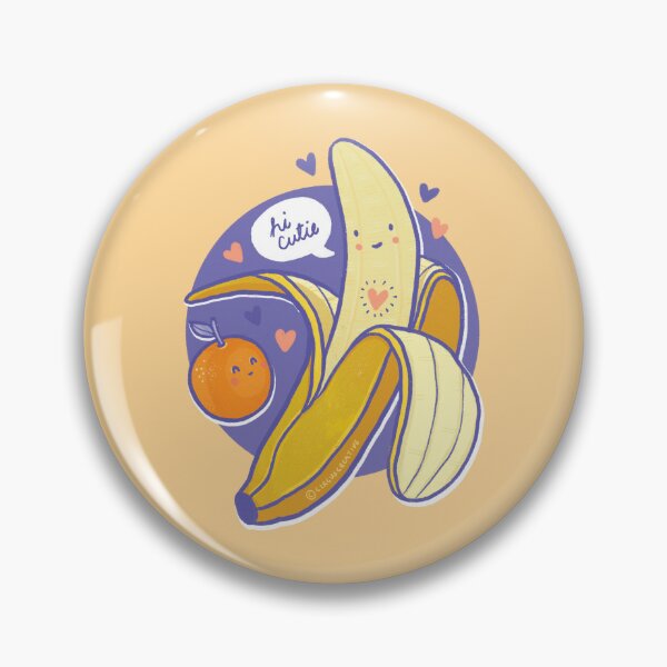 Artikelvorschau, Hallo Cutie - Banane und Mandarine Nette und lustige Frucht-Illustration - gelber Hintergrund entworfen und verkauft von CircusCreative.
