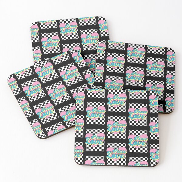 Item preview, Peace Love Retro 90s Checkered Box Pattern Heart designed and sold by Annisa Yuwanda.