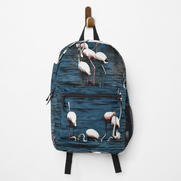 Item preview, Flamingo Birds In Pink and White On Inkwell Blue designed and sold by taiche.