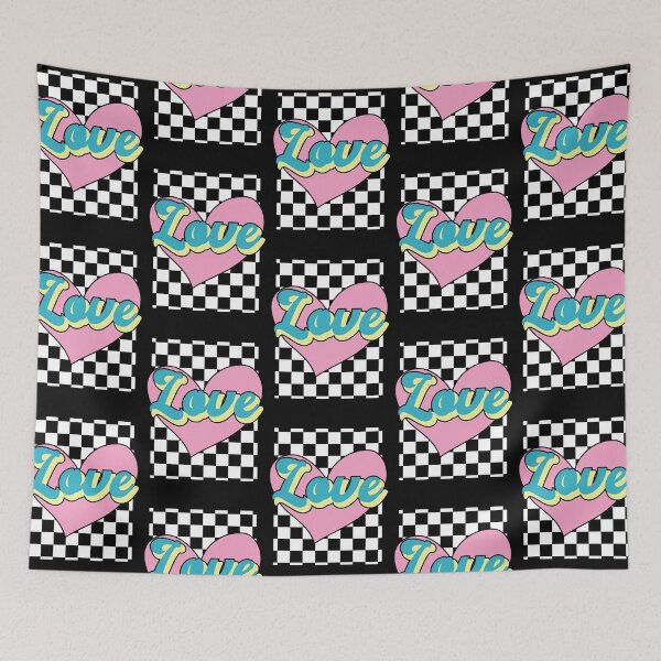 Item preview, Love Retro 90s Checkered Box Pattern Heart designed and sold by Annisa Yuwanda.