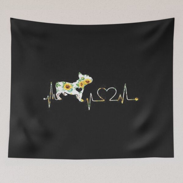Item preview, Floral French Bulldog Heart Beat Frenchie Mom TShirt85 designed and sold by virnmjan.