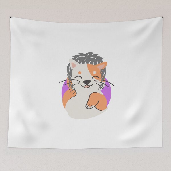 Item preview, cat with wig illustration design. designed and sold by Kavi Designs.