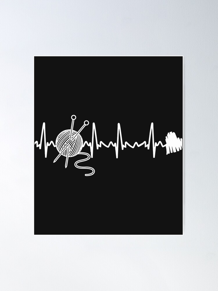 Knit & Crochet Heartbeat T-Shirt Funny Knitting Gift