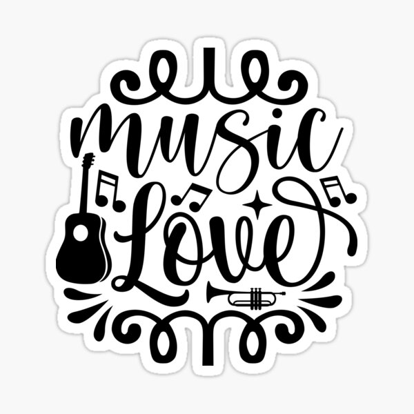 "Music love" Sticker by Aiyub18 Redbubble