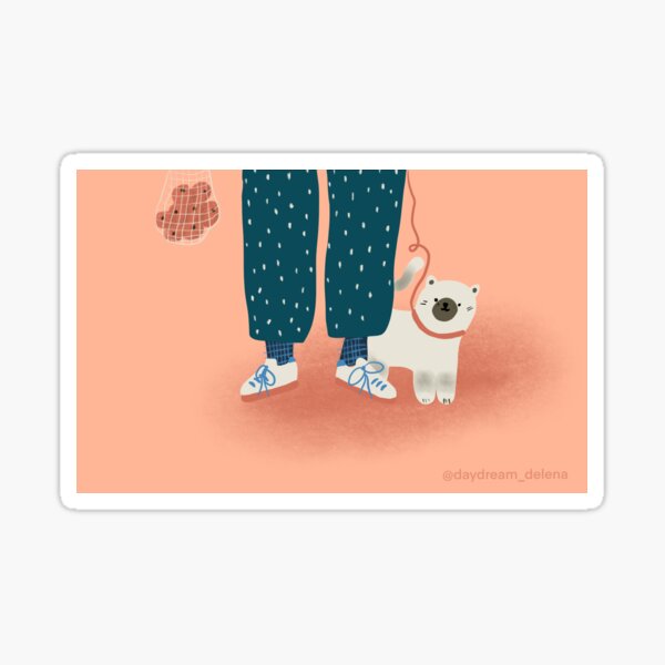 Taking the cat for a walk Sticker