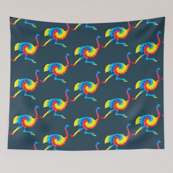 Item preview, Tie Dye Ostrich Rainbow Print Animal Hippie Peace     designed and sold by ArtHouseMakes.