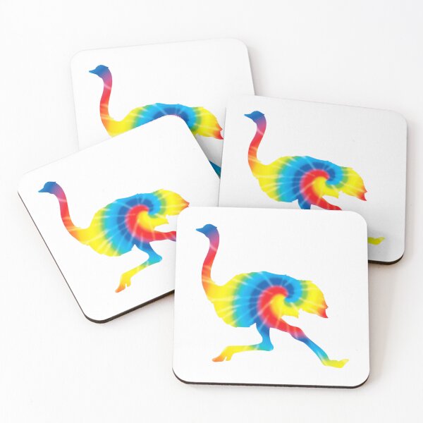 Item preview, Tie Dye Ostrich Rainbow Print Animal Hippie Peace    designed and sold by ArtHouseMakes.