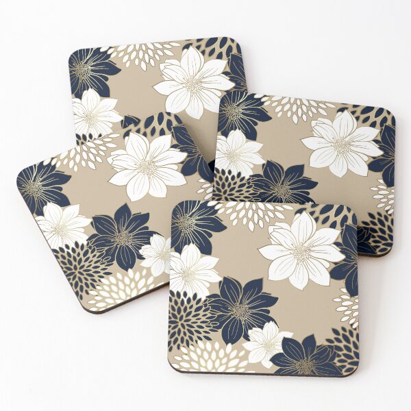 Item preview, Floral Garden, White, Navy Blue, Beige designed and sold by meggydesigns.