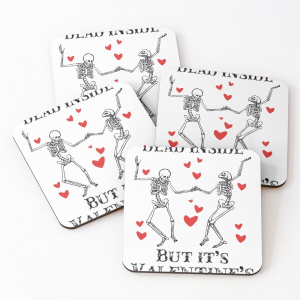 Item preview, Dead inside valentine's day women's valentine's valentine heart love cute women dancing skeleton funny present couple mug designed and sold by DesDirect Store.