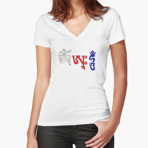 Om Ah Hung - Tibetan Fitted V-Neck T-Shirt