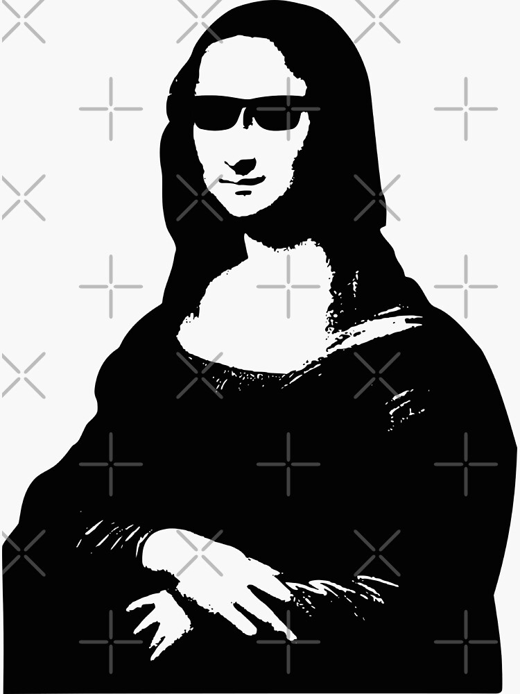 "Mona Lisa with sunglasses" Sticker by TheodoreDumas | Redbubble