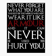 Wear It Like Armour Photographic Print