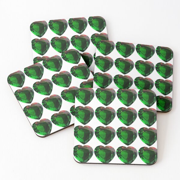Item preview, Heart shaped Emerald Gemstone May Birthstone Green designed and sold by DigitalGemArt.