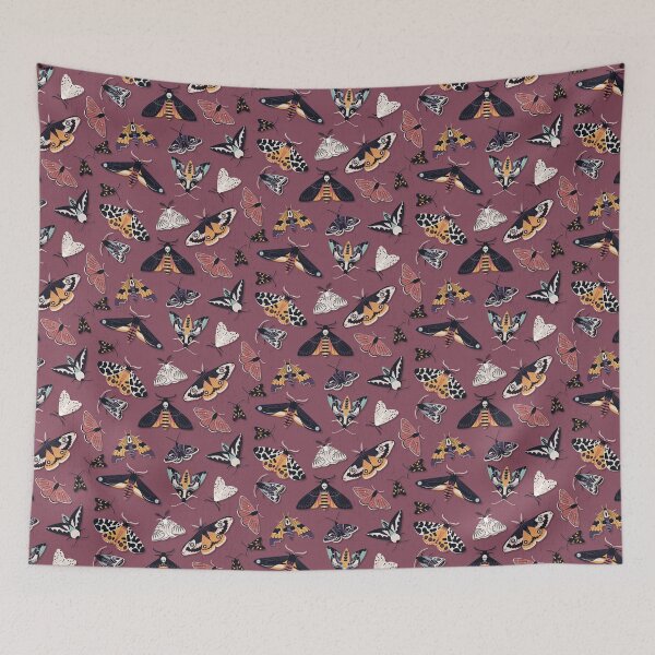 Item preview, Moths - Orange on Hawthorn Rose designed and sold by appleyards.