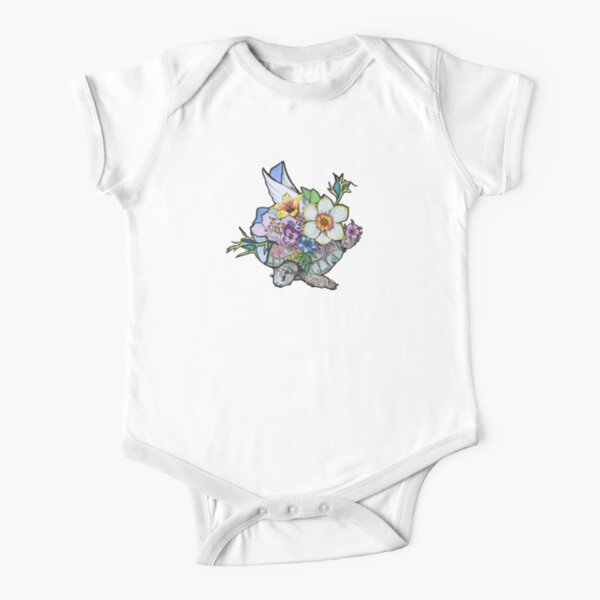 springtime flying pink Short Sleeve Baby One-Piece