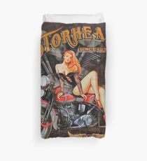 Motorhead Garage Vintage Poster Duvet Cover