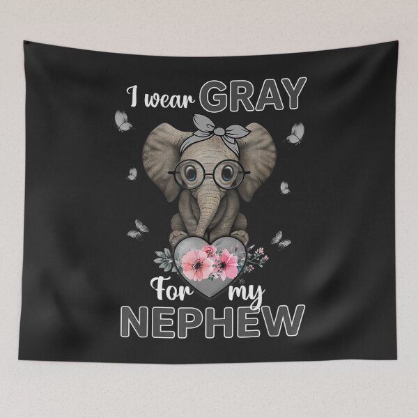 Item preview, I Wear Gray For My Nephew Elephant Brain Cancer Butterfly TShirt35 designed and sold by virnmjan.