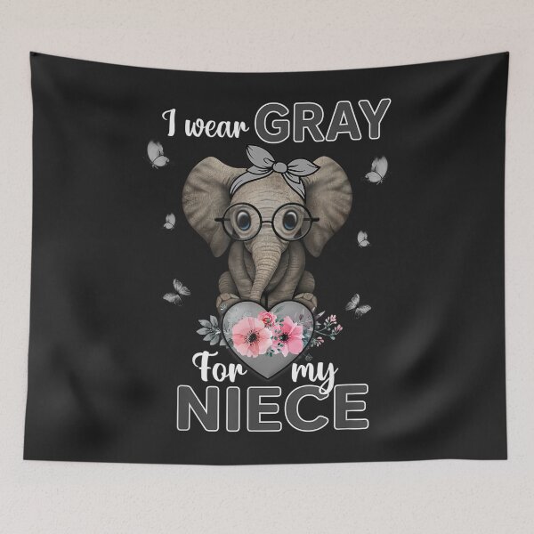Item preview, I Wear Gray For My Niece Elephant Brain Cancer Butterfly TShirt34 designed and sold by virnmjan.