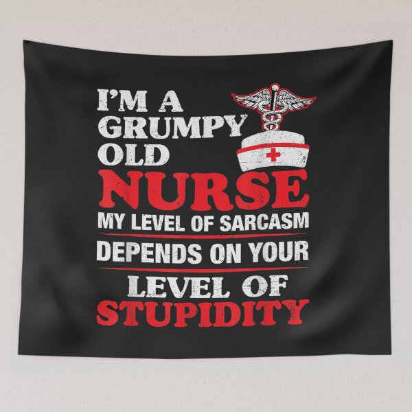 Item preview, Im A Grumpy Old Nurse My Level Of Sarcasm Funny Nurse Gifts TShirt74 designed and sold by virnmjan.