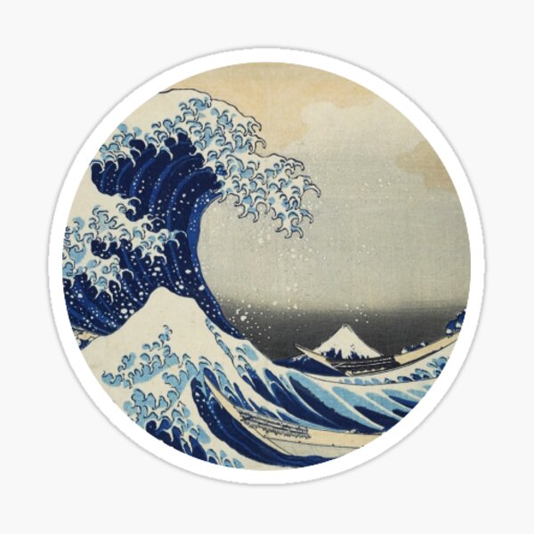 The Great Wave Off Kanagawa Sticker Sticker By Victoriousthing