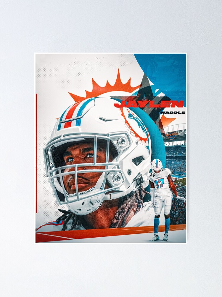 Jaylen Waddle Miami Dolphins NFL Football Poster