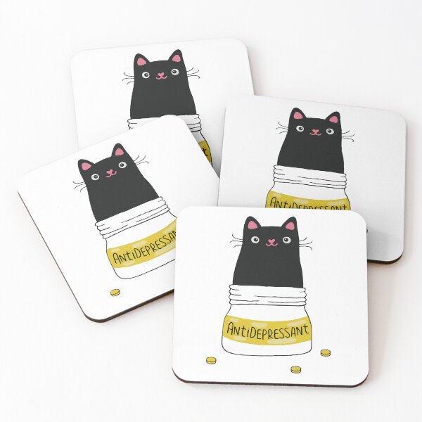 Item preview, Funny Black Cat Antidepressant designed and sold by DeGeo.