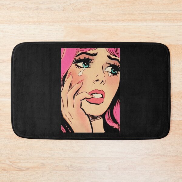 Item preview, Love Lies Sad Crying Girl Pop Art Pink Hair Vintage Comic Romance 1950s Retro Classic designed and sold by CelesteGiordano.
