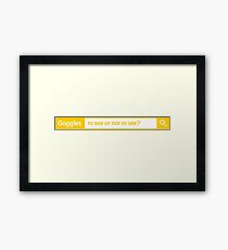 Goggles - different search engine Framed Print
