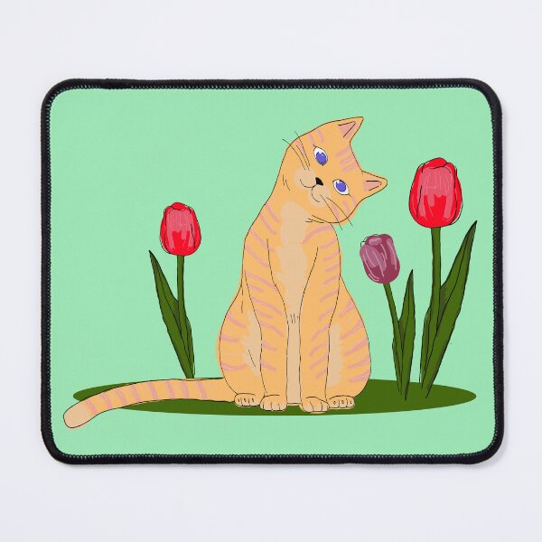 Item preview, cat with tulips designed and sold by TatianaAltati.