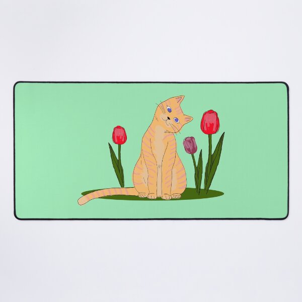 Item preview, cat with tulips designed and sold by TatianaAltati.