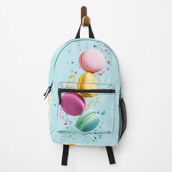 Item preview, Macaroons Raining in Colorful Sweet Pastel Baby Blue Background designed and sold by Cawaiico.