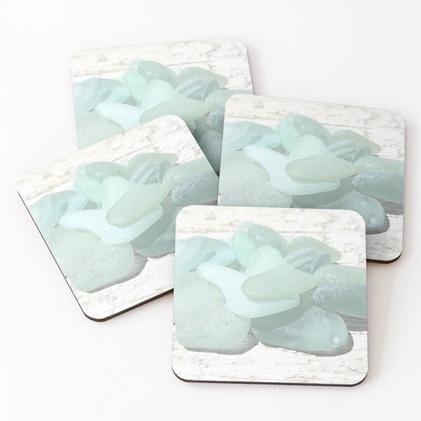 Item preview, Coastal Pale Turquoise Sea Glass on Weathered Faded Light Wood - Beach Aesthetic - Photo 8 of 8 designed and sold by Beachy.