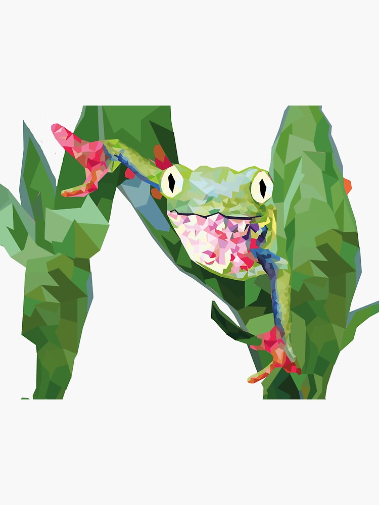 Thumbnail 3 of 3, Sticker, Frog designed and sold by andreabarrigon.
