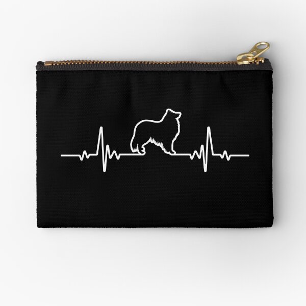 Vista previa del artículo con la obra «Collie de pelo largo minimalista con latidos del corazón», diseñado y vendido por More Cute Dogs.